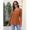 Zeagoo Long Sleeve Shirts for Women Dressy Casual Blouses Loose Tunic Tops(Caramel)