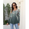 Zeagoo Long Sleeve Shirts for Women Dressy Casual Blouses Loose Tunic Tops(Gray Print-wf71)