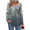 Zeagoo Long Sleeve Shirts for Women Dressy Casual Blouses Loose Tunic Tops(Gray Print-wf71)