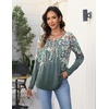Zeagoo Long Sleeve Shirts for Women Dressy Casual Blouses Loose Tunic Tops(Gray Print-wf71)