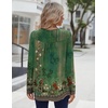 Zeagoo Long Sleeve Shirts for Women Dressy Casual Blouses Loose Tunic Tops(Green Flower-mz839)