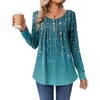 Zeagoo Long Sleeve Shirts for Women Dressy Casual Blouses Loose Tunic Tops(Green Leave-xh363)