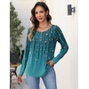 Zeagoo Long Sleeve Shirts for Women Dressy Casual Blouses Loose Tunic Tops(Green Leave-xh363)