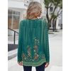 Zeagoo Long Sleeve Shirts for Women Dressy Casual Blouses Loose Tunic Tops(Green Print-mz871)