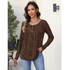 Zeagoo Long Sleeve Shirts for Women Dressy Casual Blouses Loose Tunic Tops(Leopard-an427)