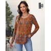 Zeagoo Long Sleeve Shirts for Women Dressy Casual Blouses Loose Tunic Tops(Orange-mz836)