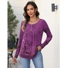 Zeagoo Long Sleeve Shirts for Women Dressy Casual Blouses Loose Tunic Tops(Purple Flower-mz841)