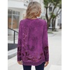 Zeagoo Long Sleeve Shirts for Women Dressy Casual Blouses Loose Tunic Tops(Purple Flower-mz841)
