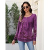Zeagoo Long Sleeve Shirts for Women Dressy Casual Blouses Loose Tunic Tops(Purple Flower-mz841)