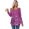 Zeagoo Long Sleeve Shirts for Women Dressy Casual Blouses Loose Tunic Tops(Purple-sf219)