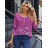 Zeagoo Long Sleeve Shirts for Women Dressy Casual Blouses Loose Tunic Tops(Purple-sf219)