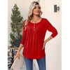 Zeagoo Long Sleeve Shirts for Women Dressy Casual Blouses Loose Tunic Tops(Red)