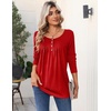 Zeagoo Long Sleeve Shirts for Women Dressy Casual Blouses Loose Tunic Tops(Red)
