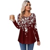 Zeagoo Long Sleeve Shirts for Women Dressy Casual Blouses Loose Tunic Tops(Red Flower-sf186)