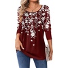 Zeagoo Long Sleeve Shirts for Women Dressy Casual Blouses Loose Tunic Tops(Red Flower-sf186)