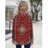 Zeagoo Long Sleeve Shirts for Women Dressy Casual Blouses Loose Tunic Tops(Red Print-mz870)