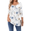 Zeagoo Long Sleeve Shirts for Women Dressy Casual Blouses Loose Tunic Tops(White Flower-bf290)
