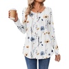 Zeagoo Long Sleeve Shirts for Women Dressy Casual Blouses Loose Tunic Tops(White Flower-bf290)