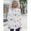 Zeagoo Long Sleeve Shirts for Women Dressy Casual Blouses Loose Tunic Tops(White Flower-bf290)
