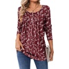Zeagoo Long Sleeve Shirts for Women Dressy Casual Blouses Loose Tunic Tops(Wine Red-bf321)