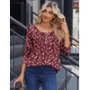 Zeagoo Long Sleeve Shirts for Women Dressy Casual Blouses Loose Tunic Tops(Wine Red-bf321)