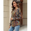 Zeagoo Long Sleeve Shirts for Women Henley T Shirts Loose Fit Tunics Dressy Casual Work Blouses Fall Fashion Tops(Brown Boho)