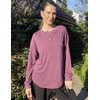 Zeagoo Long Sleeve Shirts for Women Henley T Shirts Loose Fit Tunics Dressy Casual Work Blouses Fall Fashion Tops(Purple)