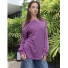 Zeagoo Long Sleeve Shirts for Women Henley T Shirts Loose Fit Tunics Dressy Casual Work Blouses Fall Fashion Tops(Purple)