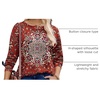Zeagoo Long Sleeve Shirts for Women Henley T Shirts Loose Fit Tunics Dressy Casual Work Blouses Fall Fashion Tops(Red Ethnic Printed)