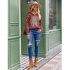 Zeagoo Long Sleeve Shirts for Women Henley T Shirts Loose Fit Tunics Dressy Casual Work Blouses Fall Fashion Tops(Red Ethnic Printed)