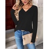 Zeagoo Women Long Sleeve Tops Dressy Casual V Neck Shirt Fall Work Blouse(Black)