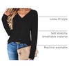 Zeagoo Women Long Sleeve Tops Dressy Casual V Neck Shirt Fall Work Blouse(Black)
