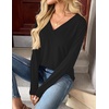 Zeagoo Women Long Sleeve Tops Dressy Casual V Neck Shirt Fall Work Blouse(Black)