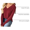 Zeagoo Women Long Sleeve Tops Dressy Casual V Neck Shirt Fall Work Blouse(Der)
