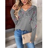 Zeagoo Women Long Sleeve Tops Dressy Casual V Neck Shirt Fall Work Blouse(Hf36)