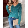 Zeagoo Women Long Sleeve Tops Dressy Casual V Neck Shirt Fall Work Blouse(Xh363)