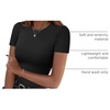 Zeagoo Women Short Sleeve T Shirts Fitted Summer Tops Stretchy Basic Tee(A-black)