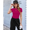 Zeagoo Women Short Sleeve T Shirts Fitted Summer Tops Stretchy Basic Tee(Hot Pink)