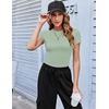 Zeagoo Women Short Sleeve T Shirts Fitted Summer Tops Stretchy Basic Tee(Light Green)