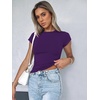 Zeagoo Women Short Sleeve T Shirts Fitted Summer Tops Stretchy Basic Tee(Purple)