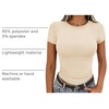Zeagoo Women Short Sleeve T Shirts Fitted Summer Tops Stretchy Basic Tee(Short Sleeve Apricot)