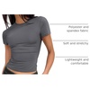 Zeagoo Women Short Sleeve T Shirts Fitted Summer Tops Stretchy Basic Tee(Short Sleeve Dark Grey)