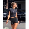 Zeagoo Women Short Sleeve T Shirts Fitted Summer Tops Stretchy Basic Tee(Short Sleeve Dark Grey)