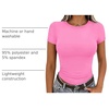Zeagoo Women Short Sleeve T Shirts Fitted Summer Tops Stretchy Basic Tee(Short Sleeve Rose Red)
