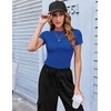 Zeagoo Women Short Sleeve T Shirts Fitted Summer Tops Stretchy Basic Tee(Short Sleeve Sky Blue)