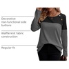 Zeagoo Women Waffle Knit Shirts Long Sleeve Colorblock Tee Button Detail Tunics(Dark Grey)