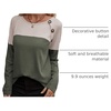 Zeagoo Women Waffle Knit Shirts Long Sleeve Colorblock Tee Button Detail Tunics(Grey+army Green)