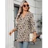 Zeagoo Womens 3/4 Length Sleeve Tops V Neck Tunic Dressy Casual Blouse(Apricot Black Floral)