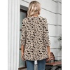 Zeagoo Womens 3/4 Length Sleeve Tops V Neck Tunic Dressy Casual Blouse(Apricot Black Floral)