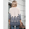Zeagoo Womens 3/4 Length Sleeve Tops V Neck Tunic Dressy Casual Blouse(Aprioct Boho Yg9)
